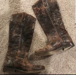 Frye distressed leather boots